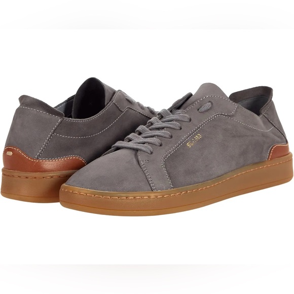 Sam Edelman Jayme gray Genuine Leather Suede Upper Gum Sole Sneakers Size 8.5 - Picture 1 of 8